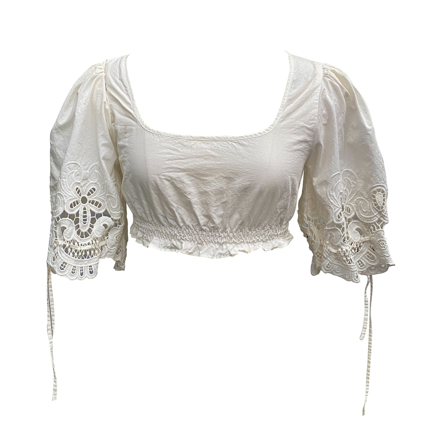 Cold-dyed square-necked cropped top