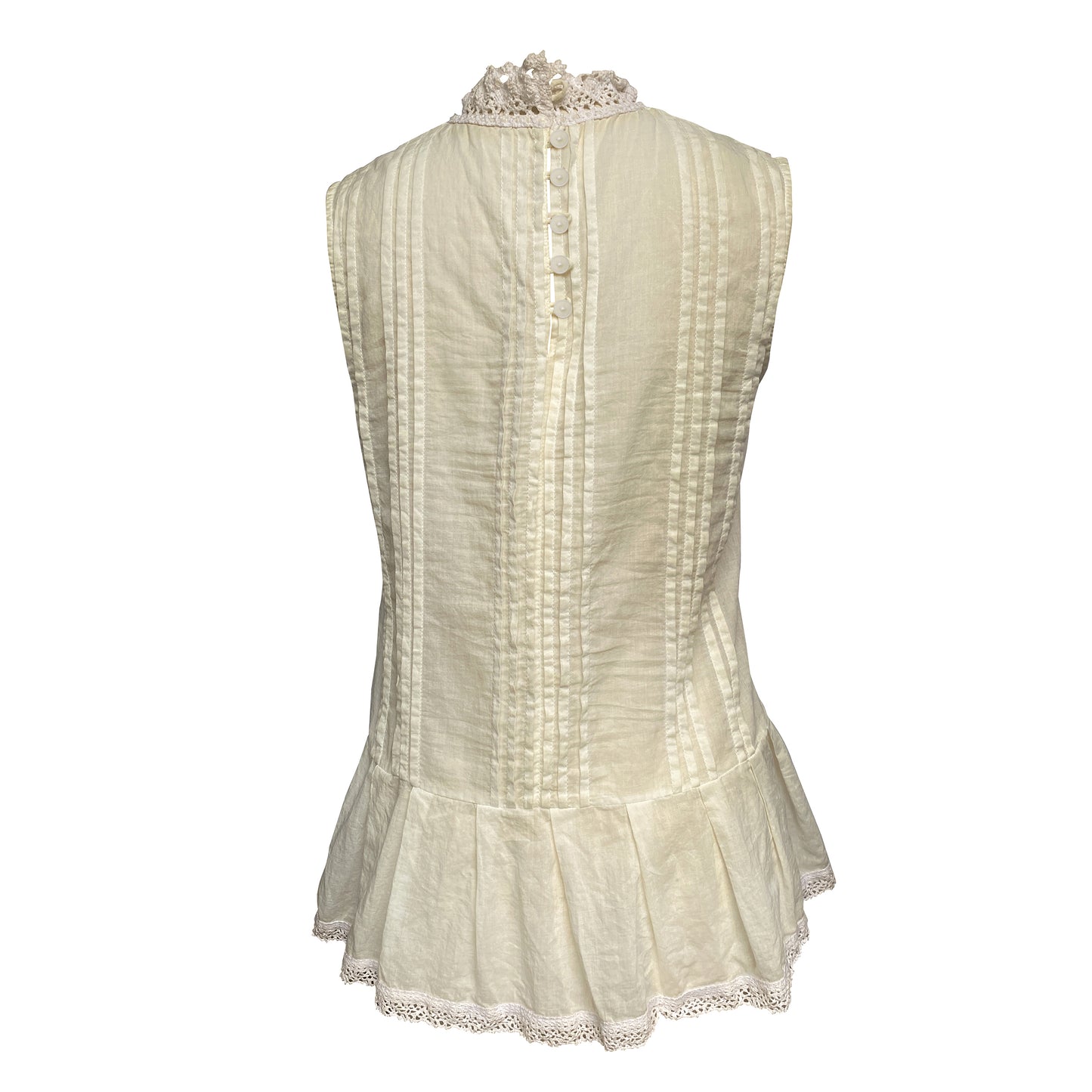 Cold-dyed embroidered cloth vest with back opening placket