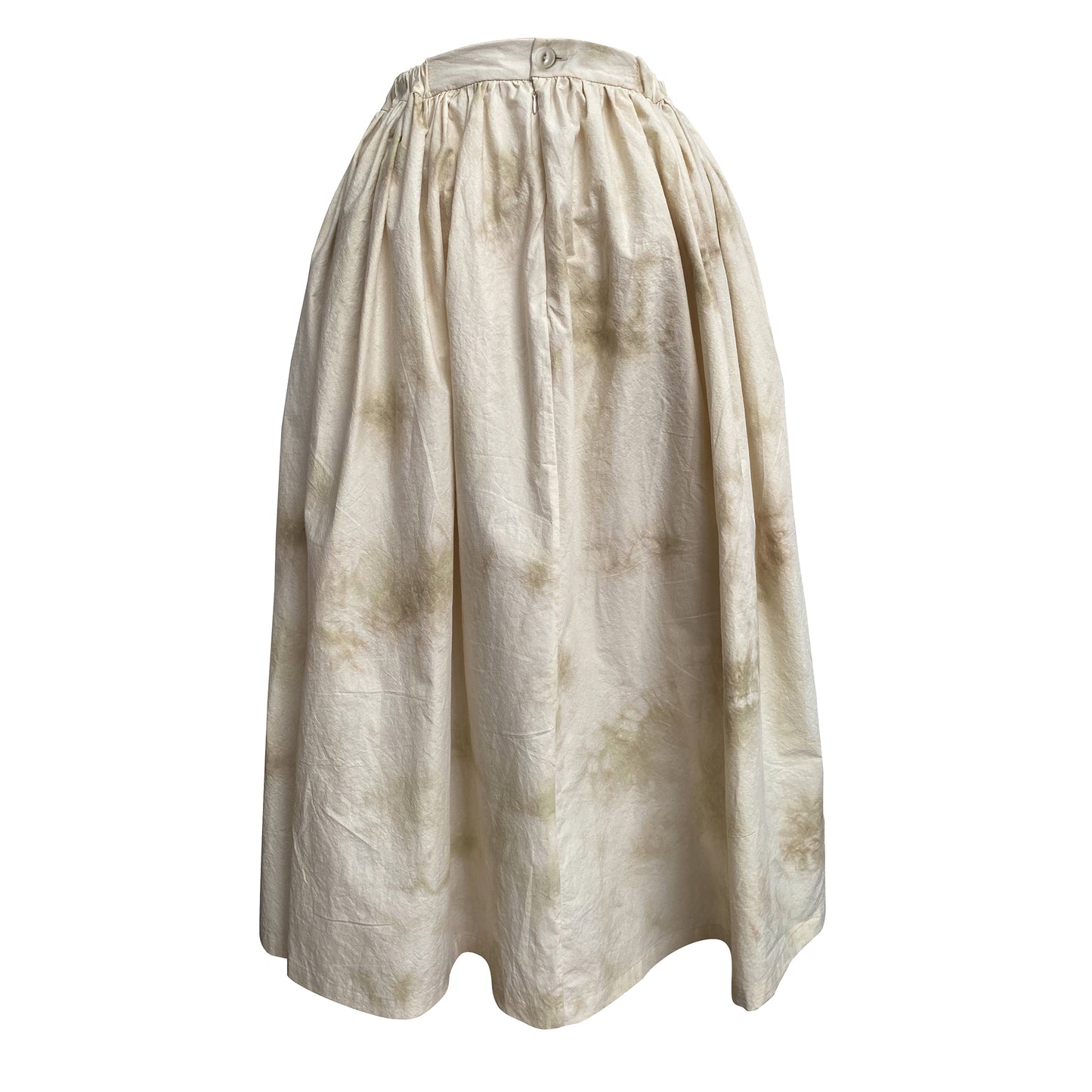 Tie-dye cotton ruched A-line skirt