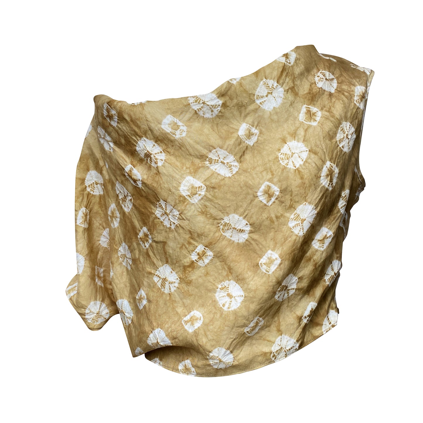 Asymmetric diagonal neckline top