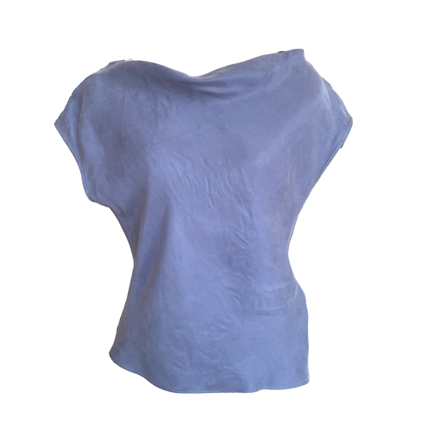Swinging cowl-neck sleeveless vest